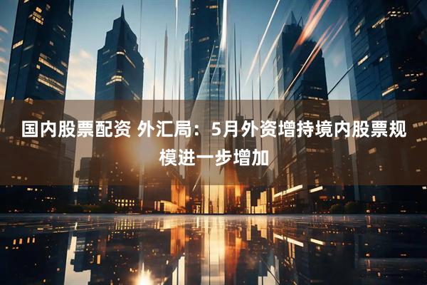 国内股票配资 外汇局：5月外资增持境内股票规模进一步增加